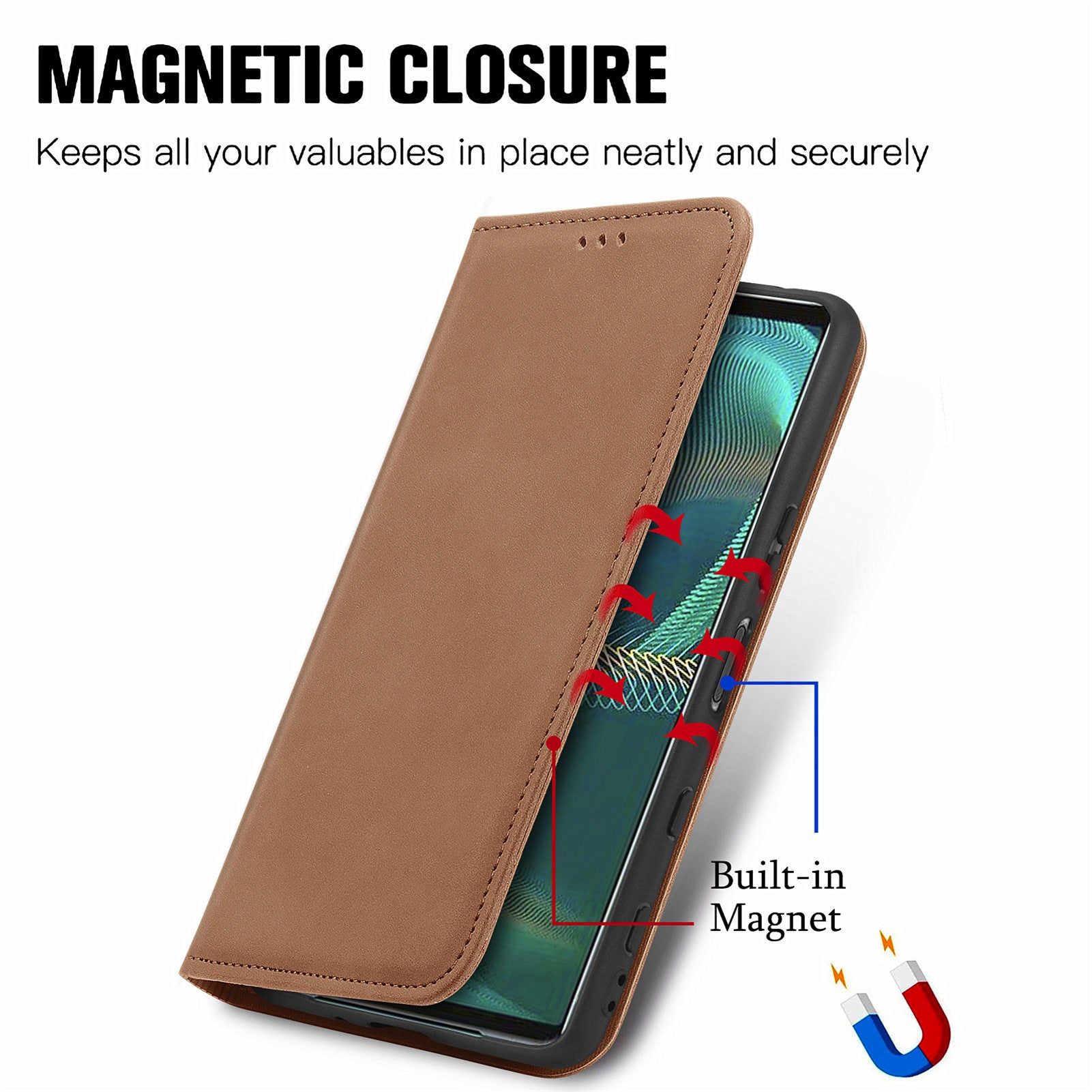 For Sony Xperia 5 IV 5G Skin-touch Feeling PU Leather Stand Card Slots Retro Phone Case Magnetic Absorption Flip Cover For Sony Xperia 5 IV 5G Skin-touch Feeling PU Leather Stand Card Slots Retro Phone Case Magnetic Absorption Flip Cover